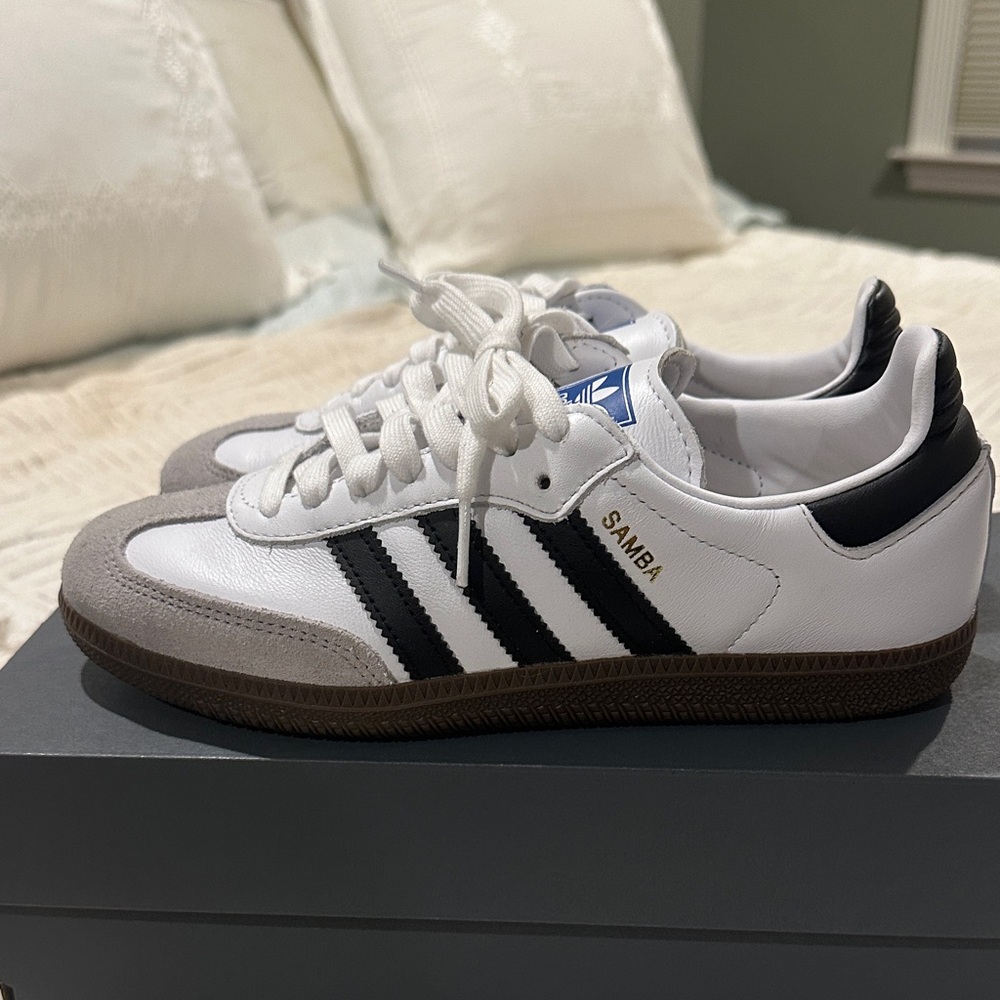 adidas Samba Sneakers in White, Black, Gray